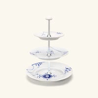 royal copenhagen blue fluted mega 3 tier cake stand white