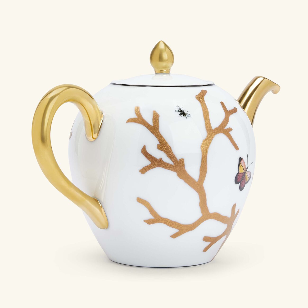 bernardaud aux oiseaux tea pot gold