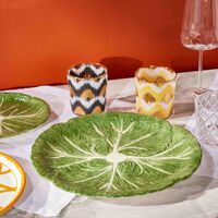 les ottomans radicchio dinner plate round green 30cm