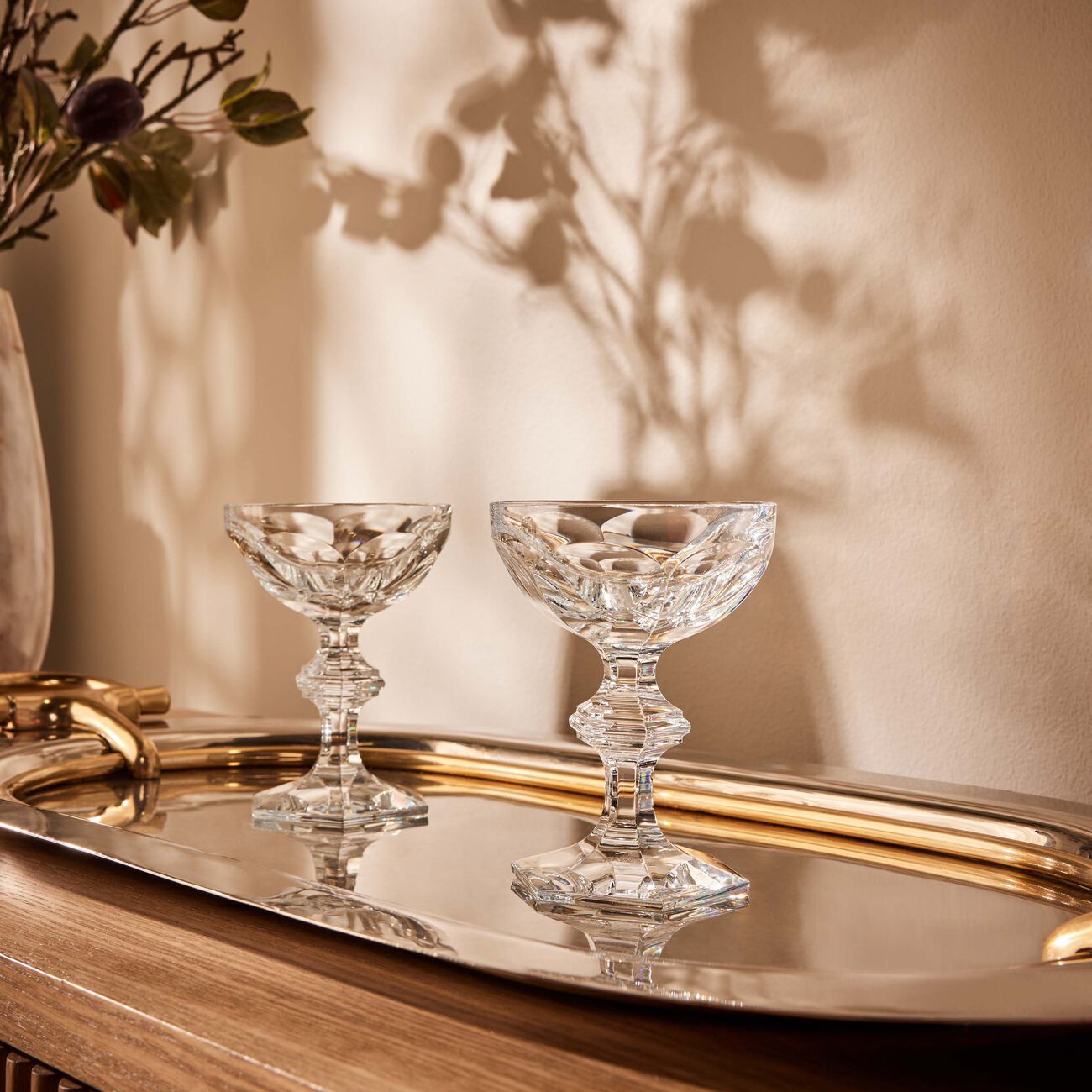 baccarat harcourt 1841 champagne coupe glass clear set of 2