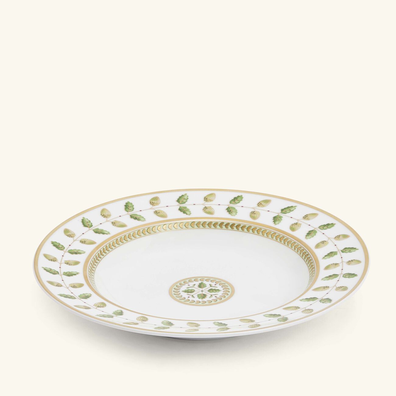 bernardaud constance soup plate round green 22cm