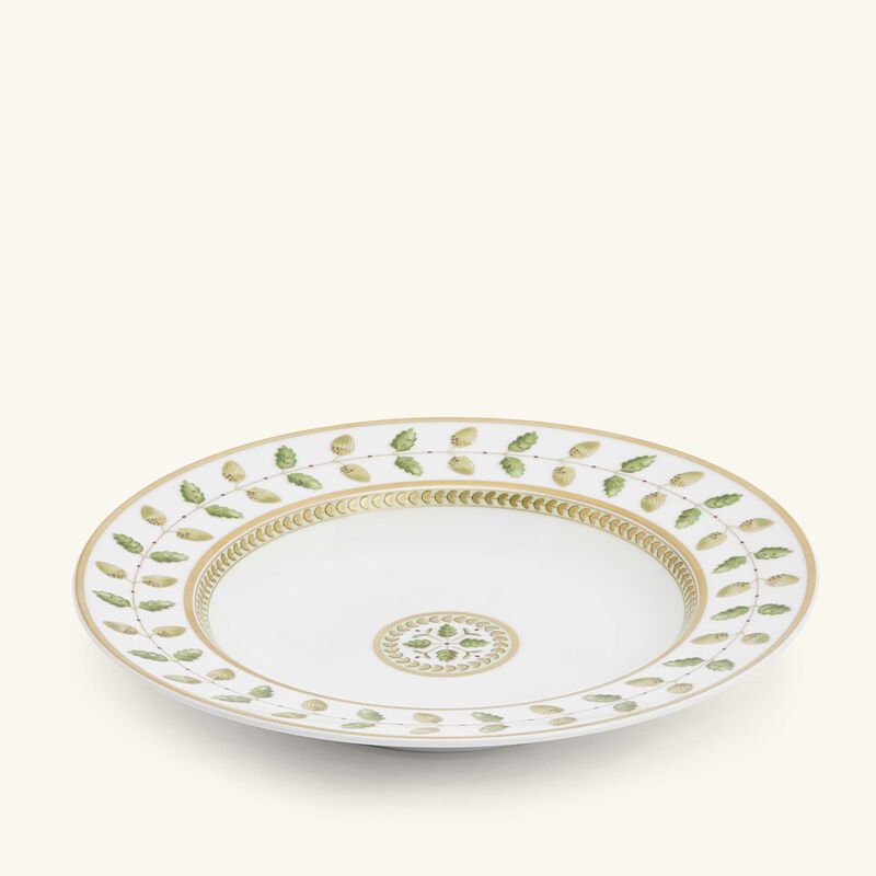 bernardaud constance soup plate round green 22cm