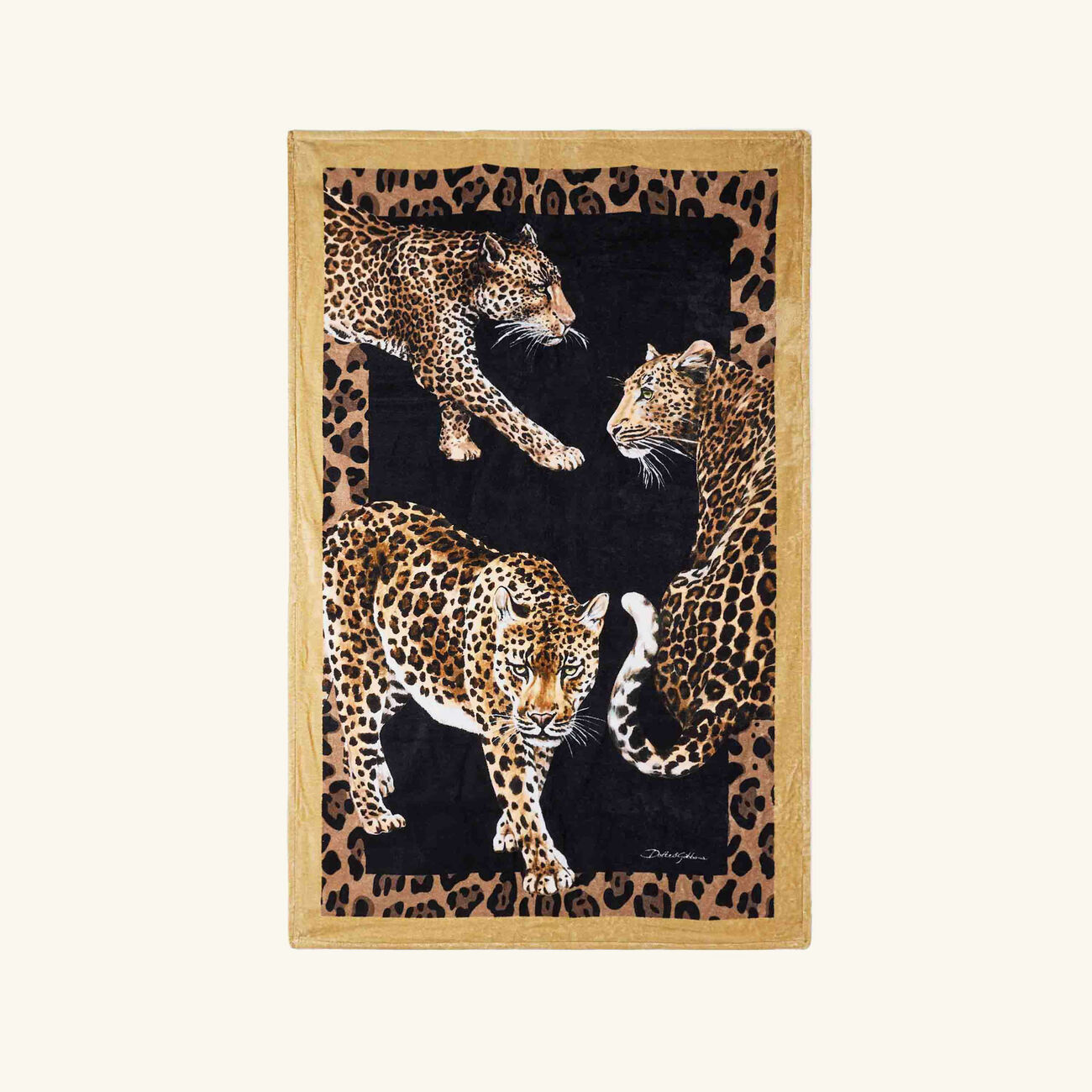 dolce gabbana casa leopard beach towel brown