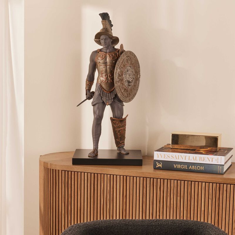 lladro gladiator sculpture extra large black