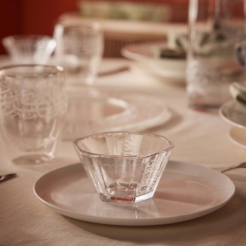 دملاج طقم  ثلث  المؤلف من 6 أوعية ضيافة بتصميم شفاف   10 سم