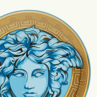 versace medusa amplified blue coin bread butter plate round blue 17cm