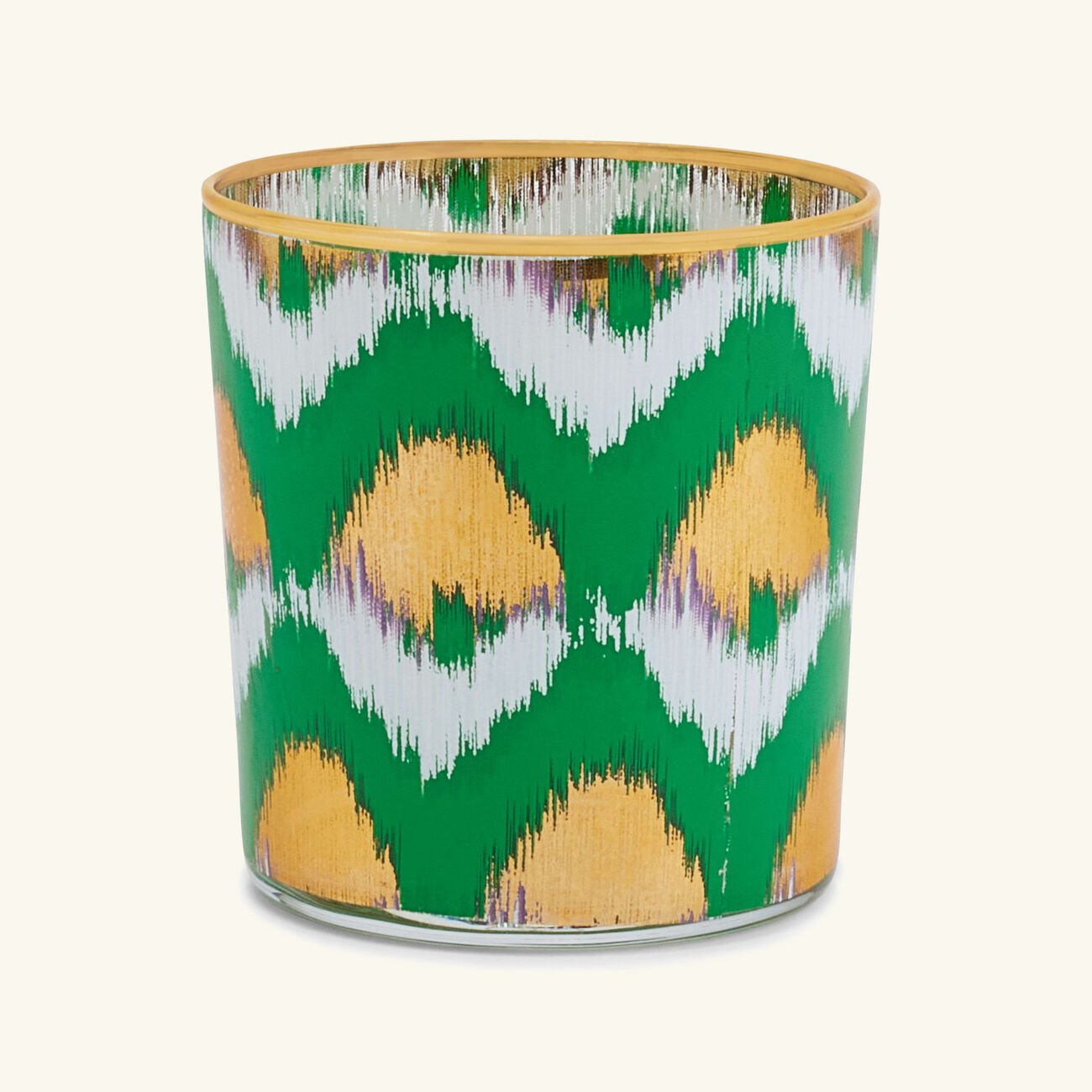 les ottomans ikat tumbler glass green