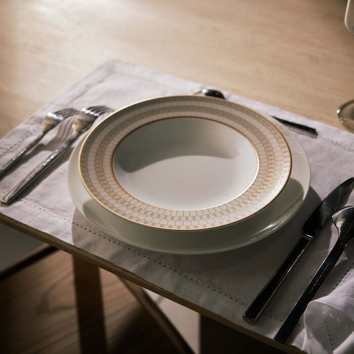 baccarat arcadia soup plate gold platinum 23cm set of 2