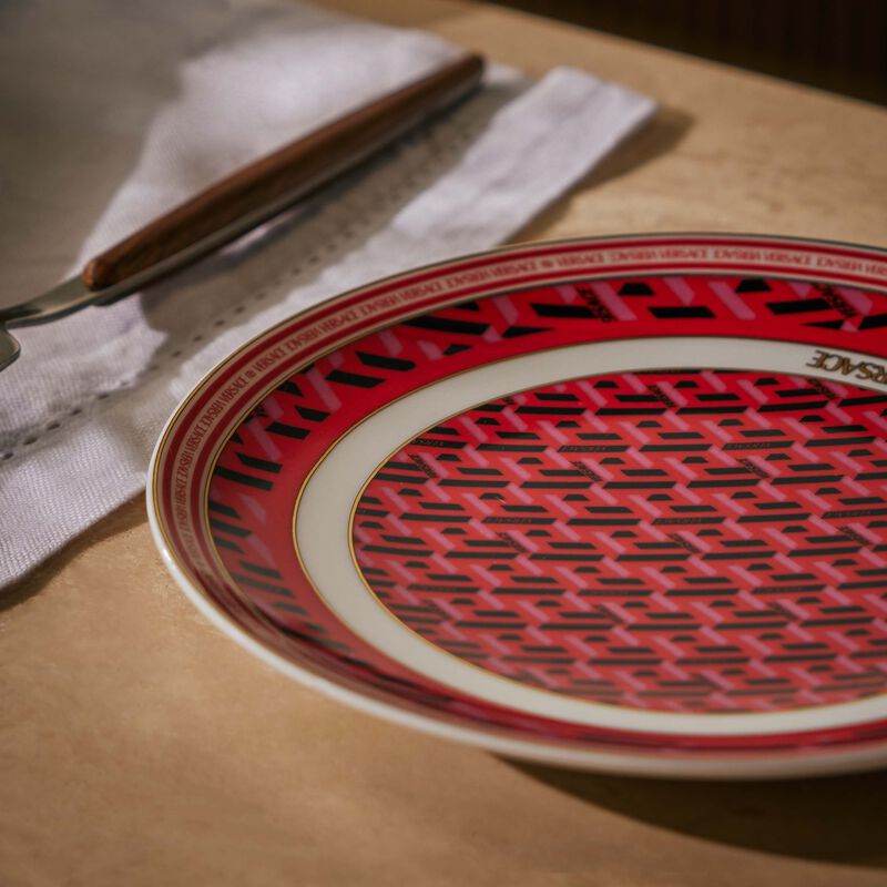 versace la greca signature bread butter plate round red 16cm