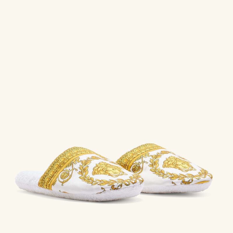 I Love Baroque Slippers Medium White versace i love baroque slippers medium white