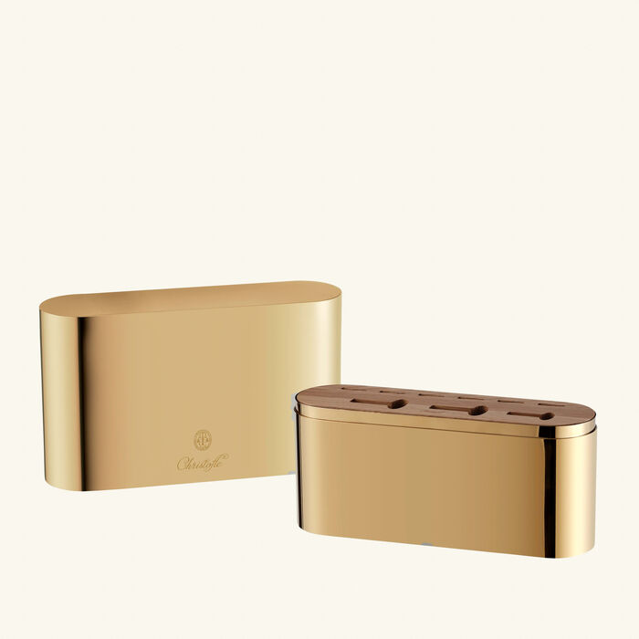 christofle concorde cutlery case gold