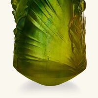 daum fleur de paon exotique vase small green limited edition