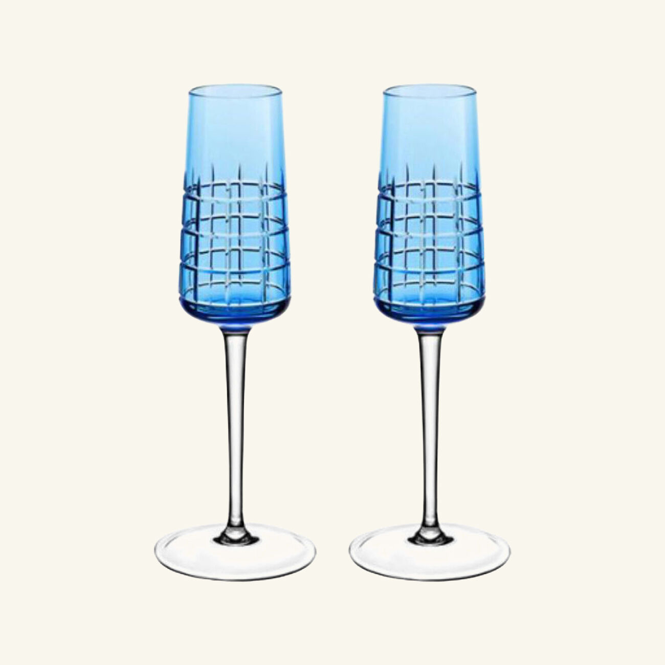 Graphik Champagne Glass Set Of 2 Blue christofle graphik champagne glass set of 2 blue