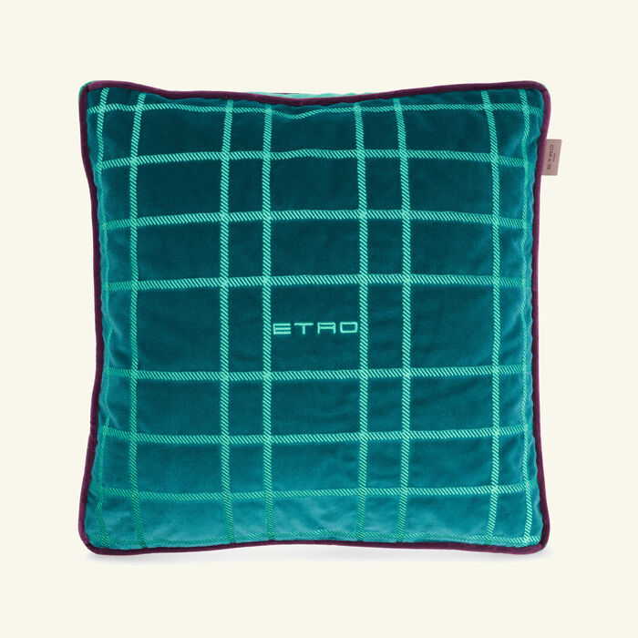 etro tartan squared pillow