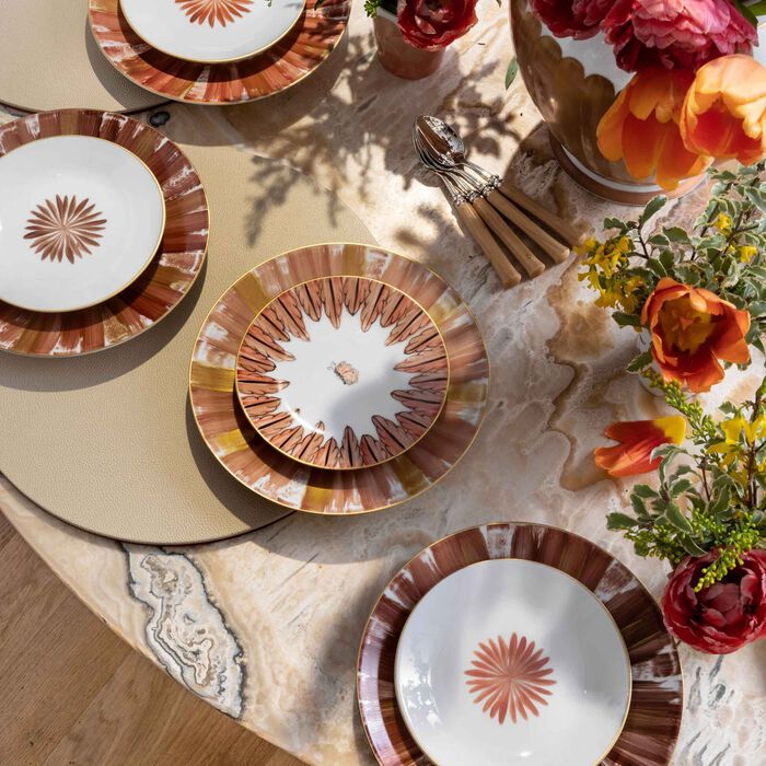 marie daage palmyre bread plate round orange 15cm