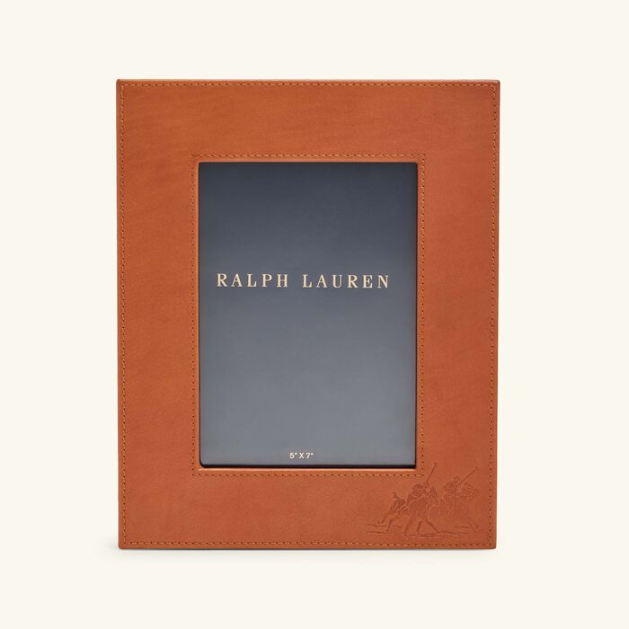 ralph lauren home bedford garrett leather frame brown 13x18 cm
