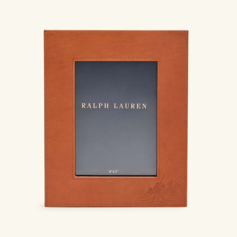 ralph lauren home bedford garrett leather frame brown 13x18 cm