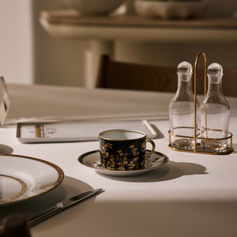 Kyoto Tea Cup And Saucer Black pinto paris kyoto tea cup and saucer black