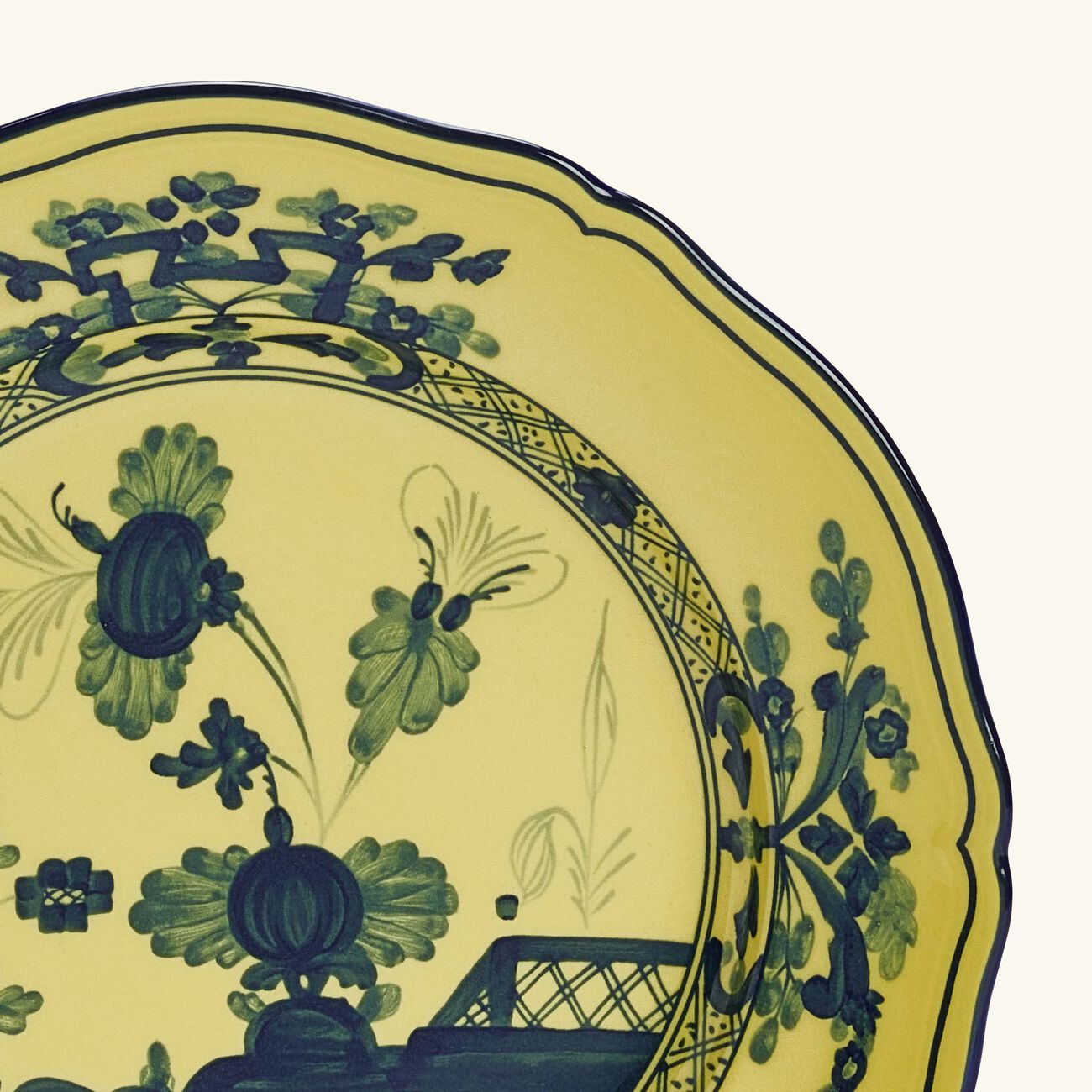 ginori 1735 antico doccia dessert plate round yellow 21cm