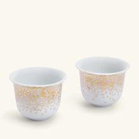 طقم تمرة دايتس بوتوم المؤلف من فنجانين للقهوة العربية باللون الذهبي صلصال طقم تمرة دايتس بوتوم المؤلف من فنجانين للقهوة العربية باللون الذهبي