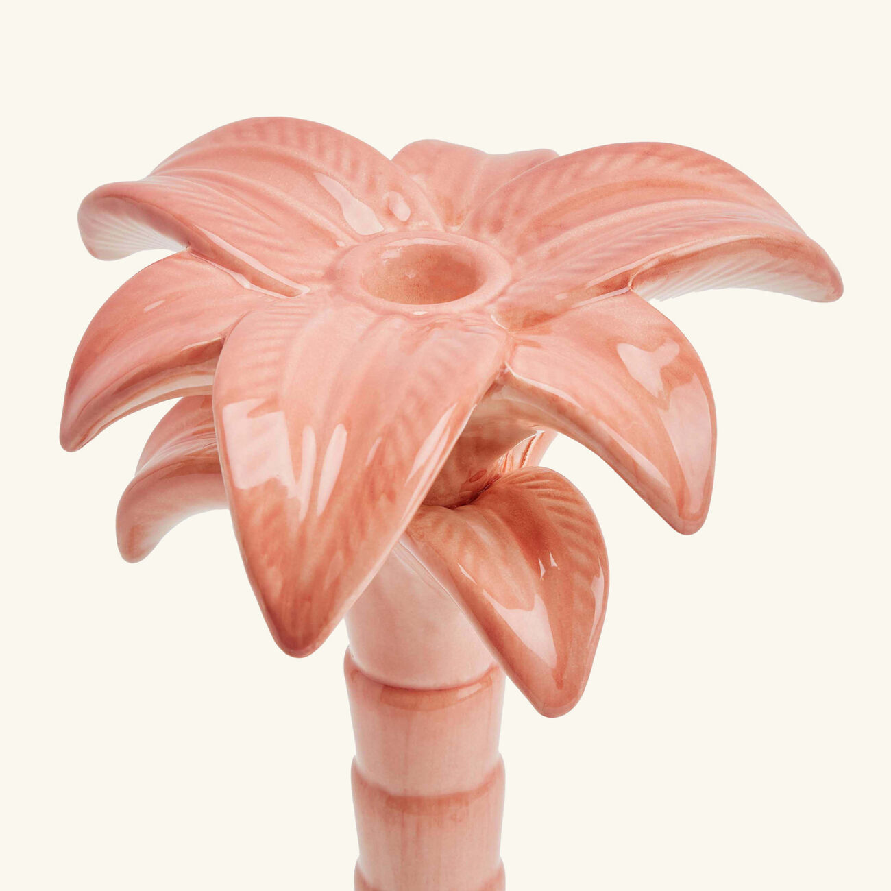 les ottomans palm trees candle holder medium pink