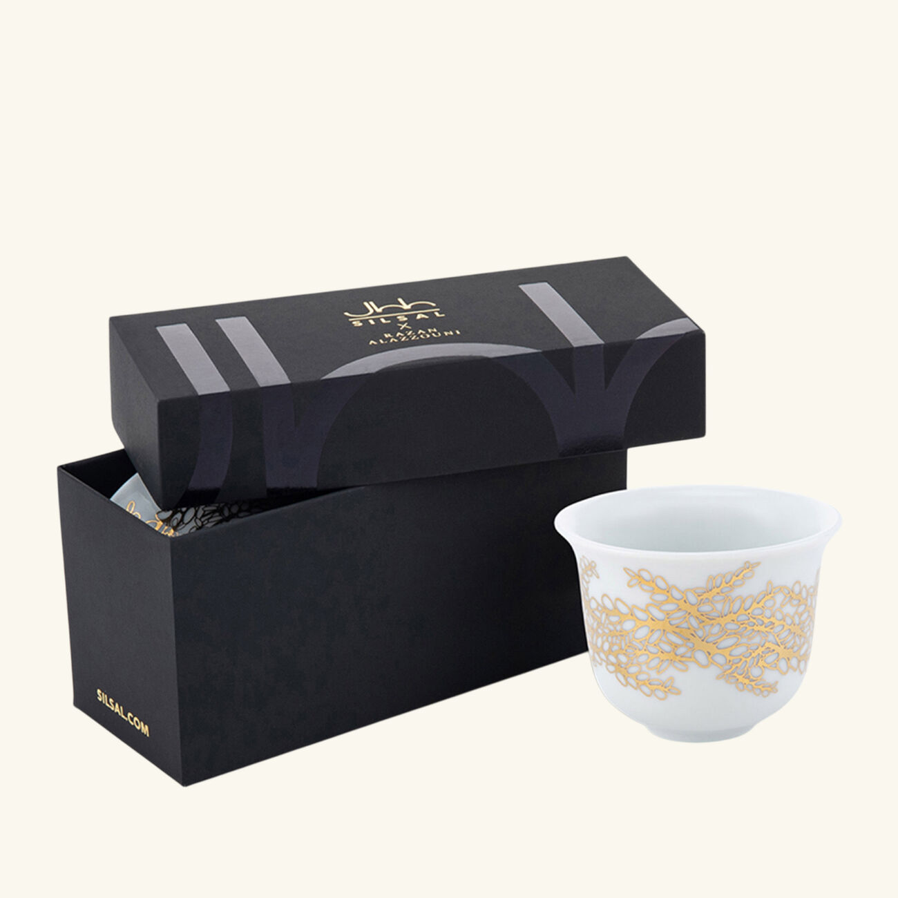 Tamrah by Razan Alazzouni Tara Arabic Coffee Cup Gold Set of 2 silsal tamrah by razan alazzouni tara arabic coffee cup gold set of 2