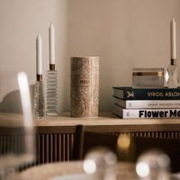 versace barocco beige vase round medium