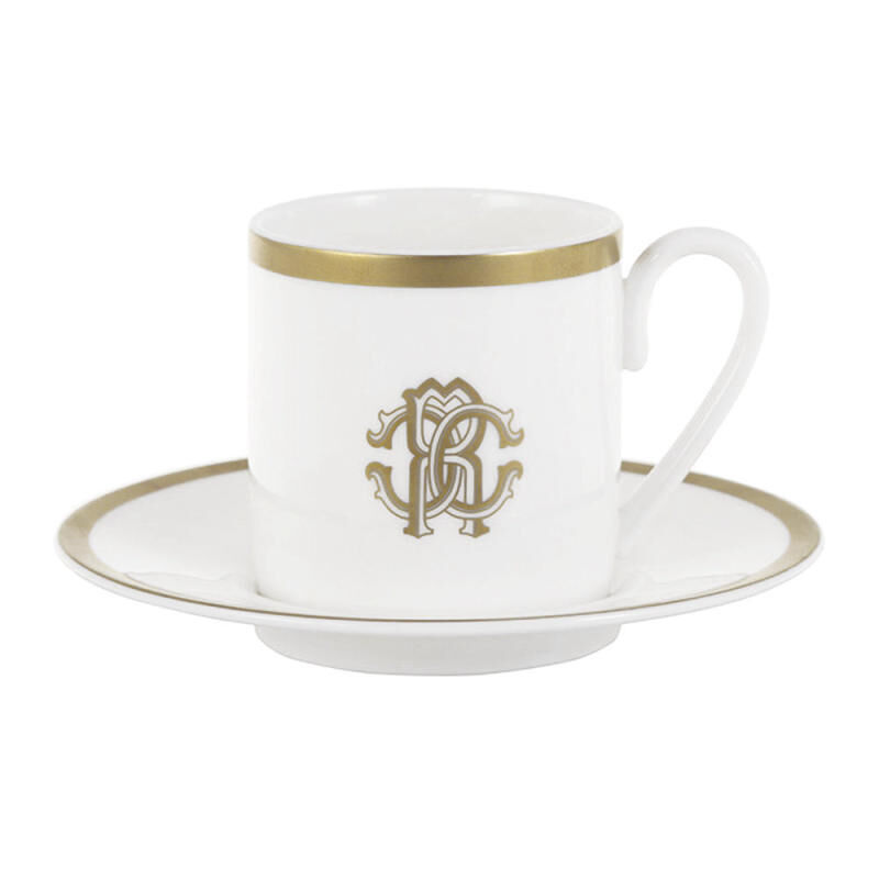 Silk Gold Coffee Cup & Saucer, large
