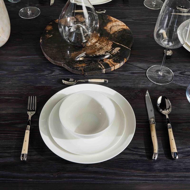 forge de laguiole acrylic handle table knife black set of 6