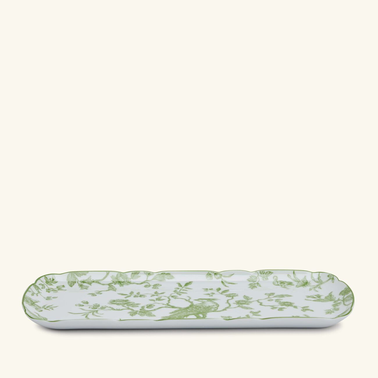 bernardaud albertine cake platter rectangular green 38cm