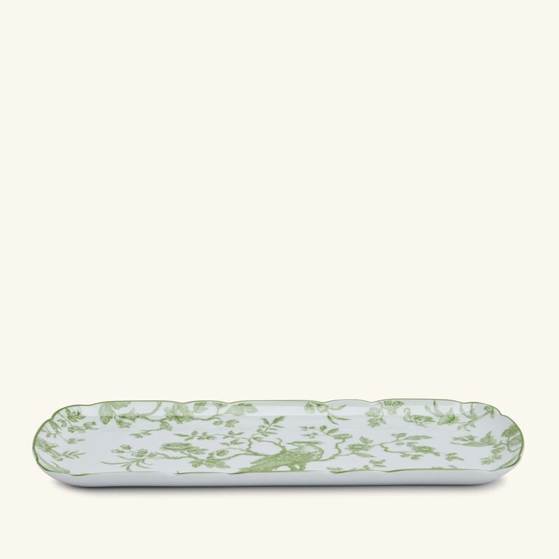 bernardaud albertine cake platter rectangular green 38cm