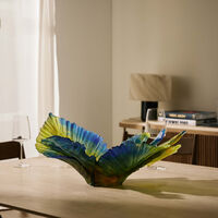 daum fleur de paon exotique centerpiece green limited edition