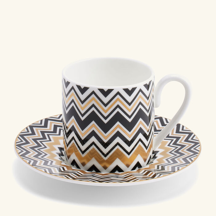 missoni home zig zag coffee cup saucer gold set of 6