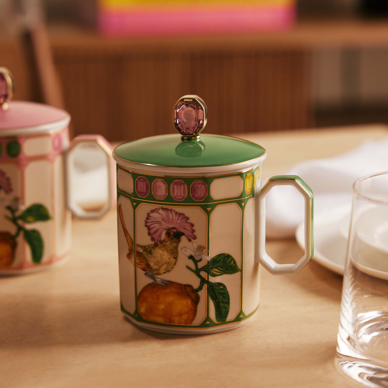 Idyllia Mug with Lid Flycatcher Green rosenthal idyllia mug with lid flycatcher green