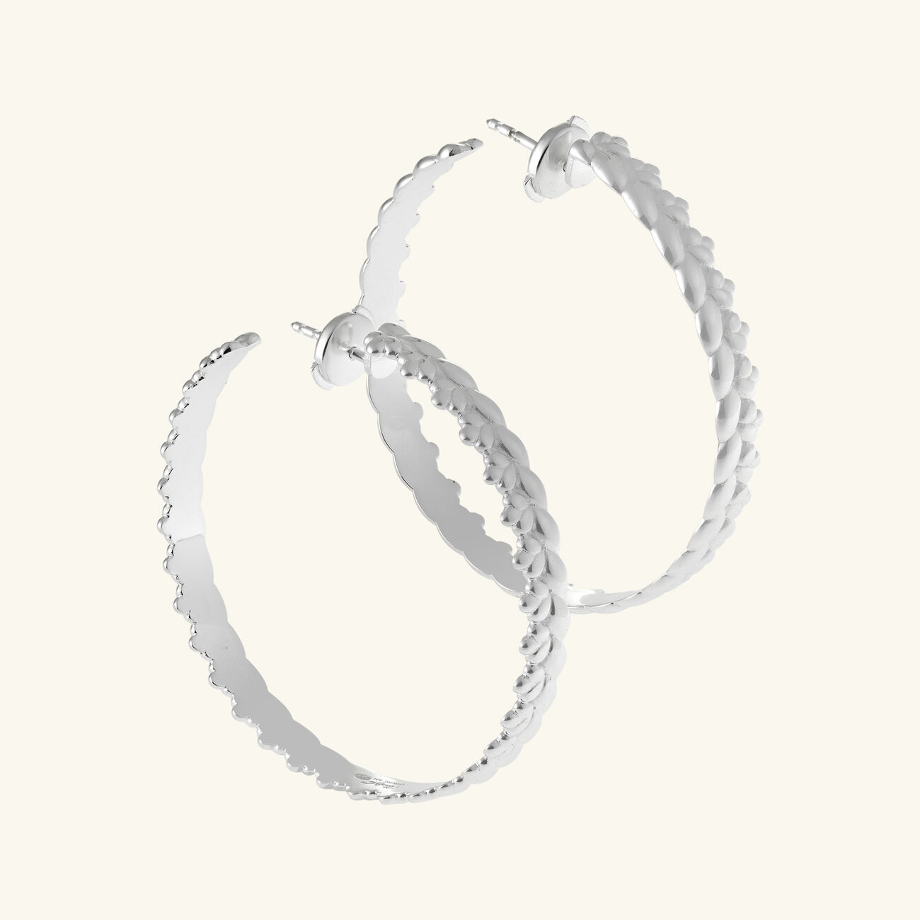 christofle babylone hoop earring sterling silver