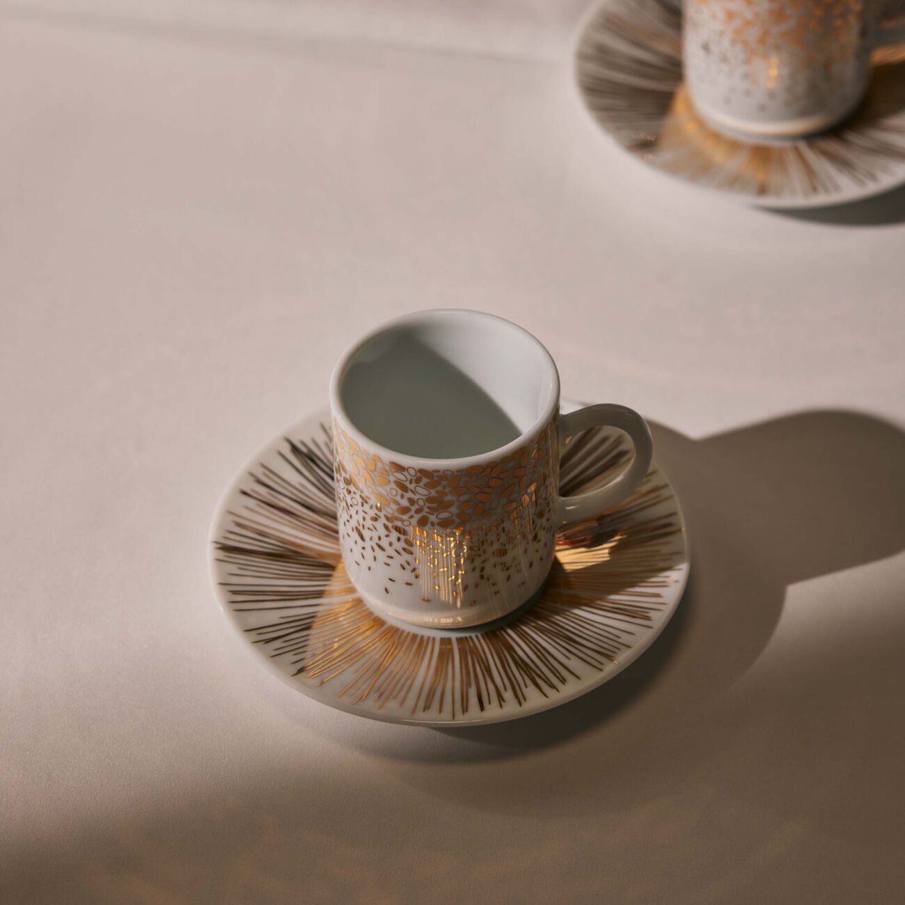 Tamrah Dates Spread Top Cup & Saucer Gold Set of 2 silsal tamrah dates spread top cup saucer gold set of 2