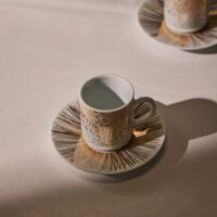 Tamrah Dates Spread Top Cup & Saucer Gold Set of 2 silsal tamrah dates spread top cup saucer gold set of 2