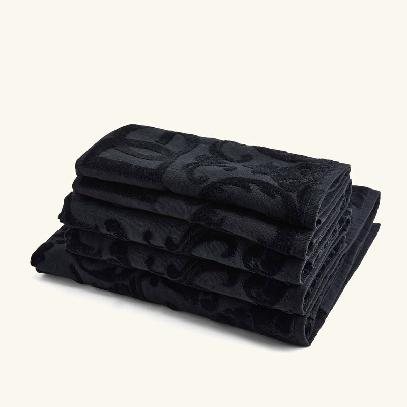 Cotton Towels Black Set of 5 dolce gabbana casa cotton towels black set of 5