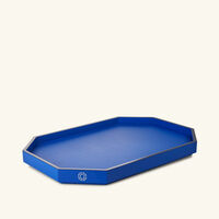 baccarat octogone tray medium blue