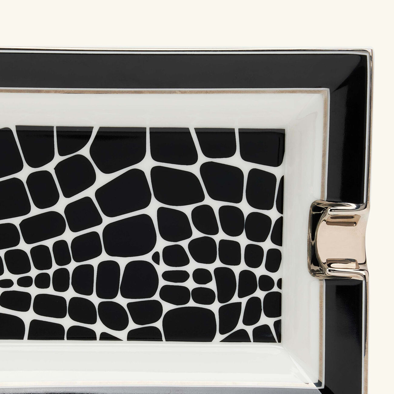 st dupont crocodile ashtray rectangular mini black