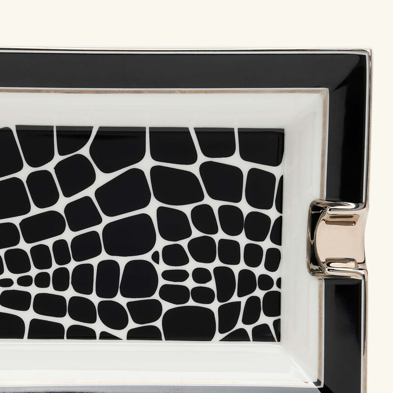 st dupont crocodile ashtray rectangular mini black