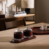 دملاج طقم حياة المؤلف من وعائين للضيافة باللون البني