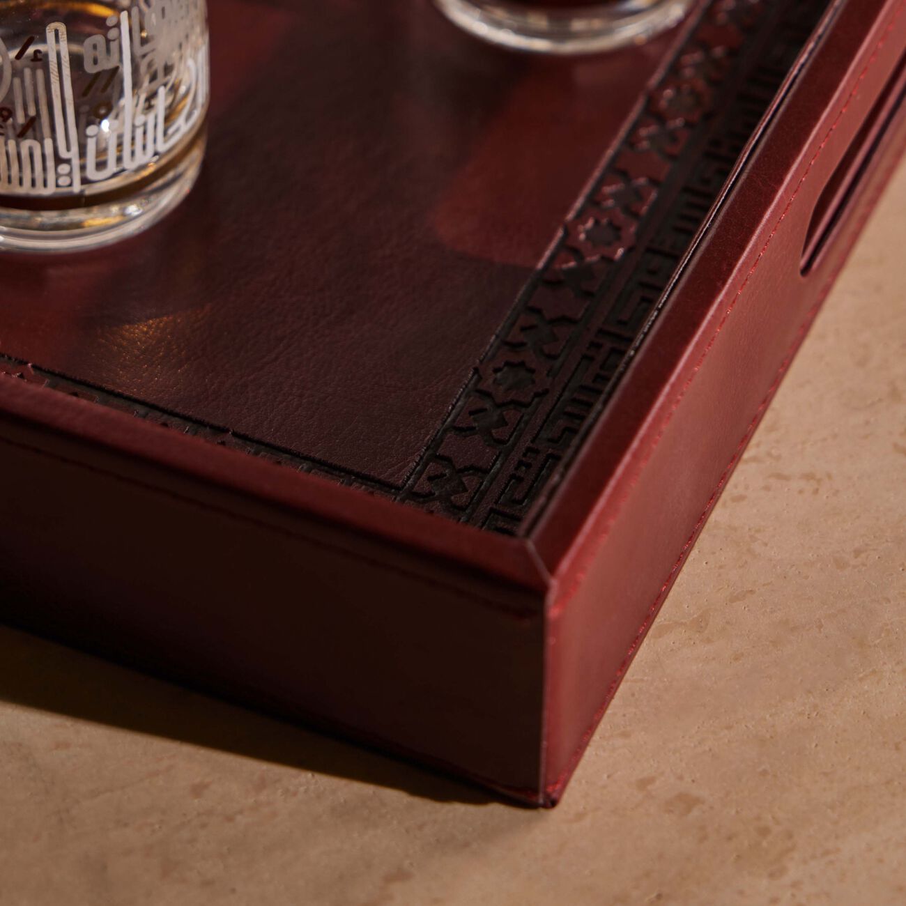 dimlaj shafa serving tray rectangular red 40x27cm