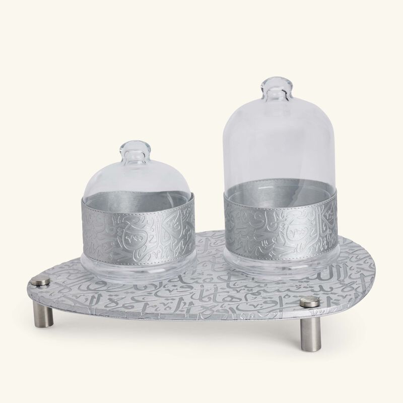 dimlaj kareem serving bowl silver set of 2