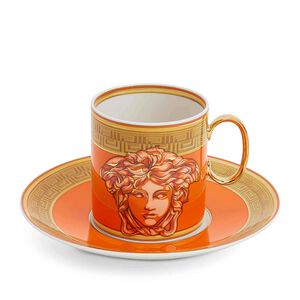 Orange Coin Cup & Saucer, medium