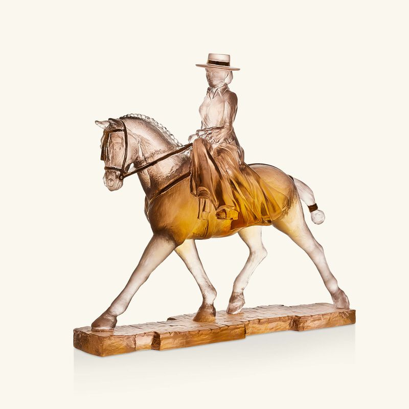 daum andalusian horsewoman sculpture extra large brown limited edition