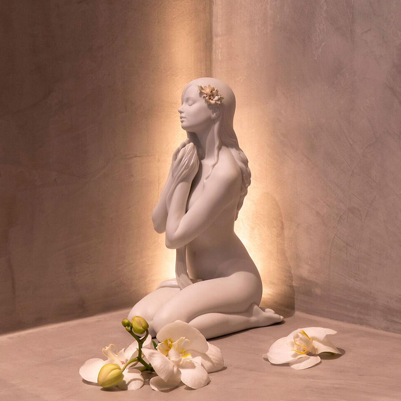lladro inner peace woman sculpture medium white