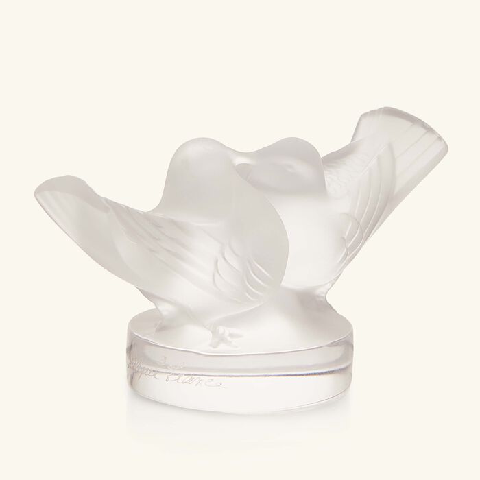 lalique two lovebirds figurine small clear