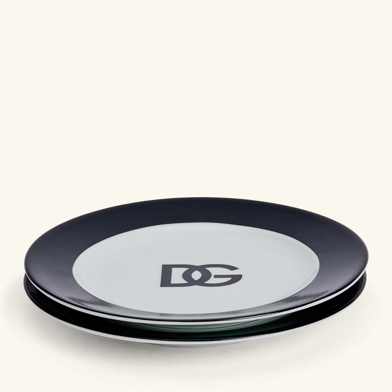 DG Logo Bread Plate Round 17cm Set Of 2 dolce gabbana casa dg logo bread plate round 17cm set of 2