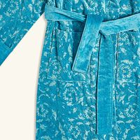 versace barocco bath robe small blue